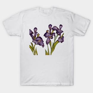 Purple Iris with green stems T-Shirt